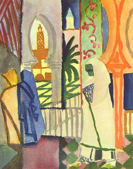 August Macke In the Temple Hall